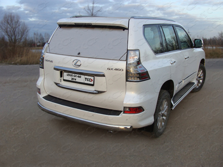 Защита заднего бампера центральная (овальная) 75х42 мм Lexus GX 460 (2014-2019)  LEXGX46014-06