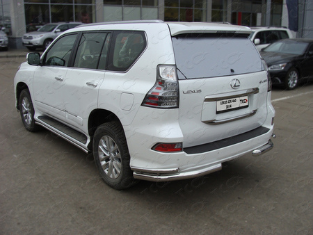 Защита заднего бампера (уголки двойные) 76,1/42,4 мм Lexus GX 460 (2014-2019) LEXGX46014-07