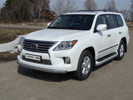 Защита передняя нижняя овальная (длинная) 75х42 мм Lexus LX 570 (2012-2019)	  LEXLX57012-05