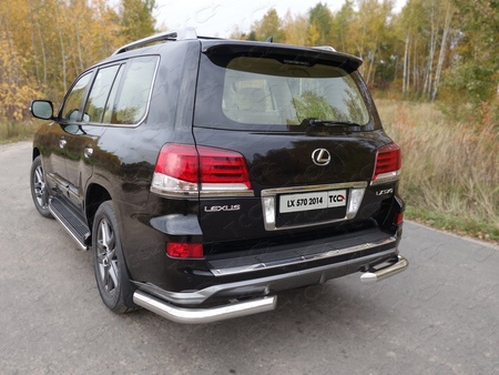 Защита заднего бампера (уголки) 76,1 мм Lexus LX 570 Sport (2014-2022) LEXLX570SP14-11