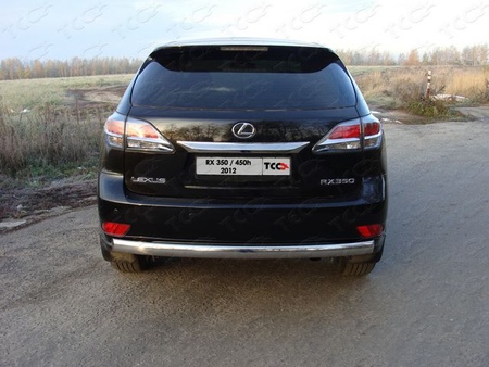 Защита заднего бампера (овальная) 75х42 мм Lexus RX 350 (2012-2019) LEXRX35012-06