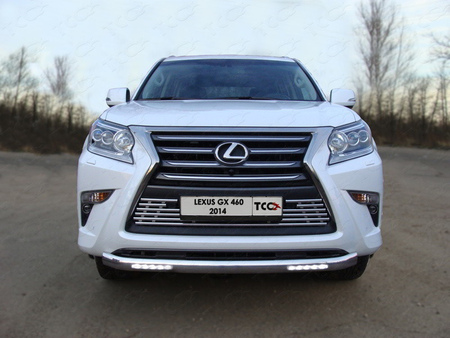 Защита передняя нижняя (с ходовыми огнями) 75х42 мм Lexus GX 460 (2014-2019)	  LEXGX46014-12