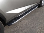 Пороги алюминиевые с пластиковой накладкой KARBON серые Lexus NX (2017-2021)