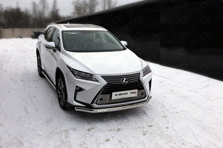 Защита передняя (овальная с ДХО) 75х42 мм Lexus RX 200t (2015-2021)	  LEXRX200t15-19