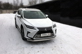 Защита передняя (овальная) 75х42 мм Lexus RX 200t (2015-2021)	 