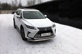 Защита передняя (овальная с ДХО) 75х42 мм Lexus RX 200t (2015-2021)	 