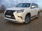 Защита передняя нижняя (двойная) 60,3/50,8 мм Lexus GX 460 (2014-2019)	 