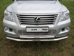 Защита передняя нижняя (двойная) 76,1/60,3 мм Lexus LX 570	 