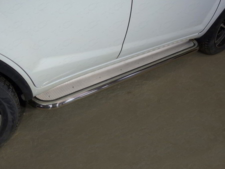 Пороги с площадкой (нерж. лист) 60,3 мм Lifan X60 (2017-2021) LIFX6017-17