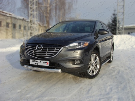 Защита передняя нижняя (овальная) 75х42 мм Mazda CX-9 (2012-2019)	  MAZCX913-01