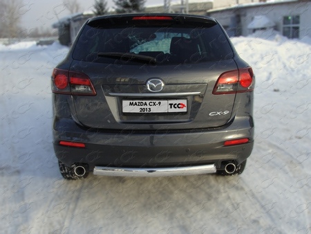 Защита заднего бампера (овальная) 75х42 мм Mazda CX-9 (2013-2019)  MAZCX913-08