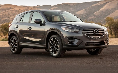 Пороги c площадкой 75х42 мм Mazda CX-5 (2015-2016) MAZCX515-39
