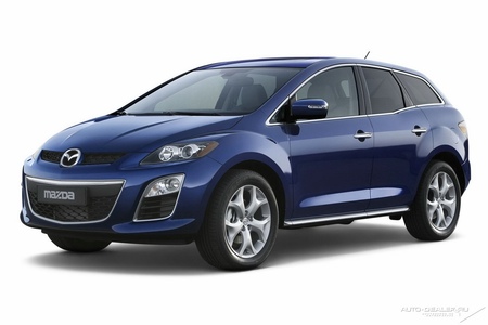 Пороги c площадкой 75х42 мм Mazda CX-7 (2010-2019) MAZCX710-11