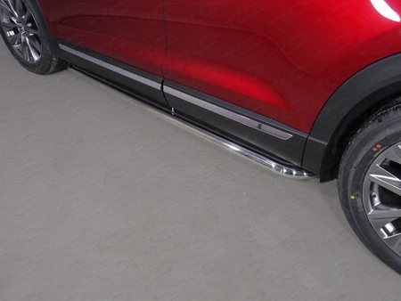 Пороги c площадкой 75х42 мм Mazda CX-9 (2017-2026) MAZCX917-21