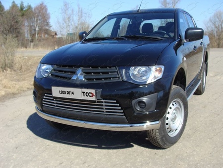 Защита передняя нижняя (овальная) 75х42 мм Mitsubishi L200 (2014-2015) MITL20014-01