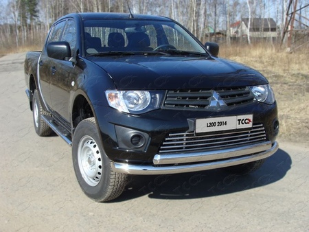 Защита передняя нижняя (двойная) 76/75 мм Mitsubishi L200 (2014-2015)	  MITL20014-02