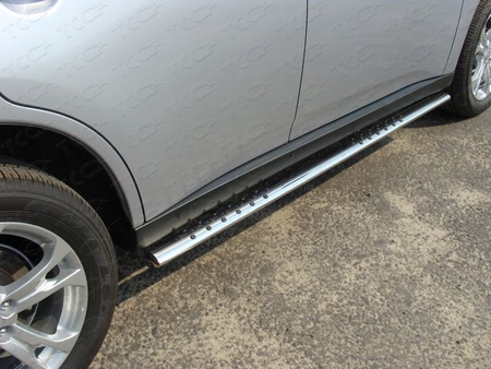 Пороги овальные с проступью 75х42 мм Mitsubishi Outlander (2014-2015) MITOUT14-06