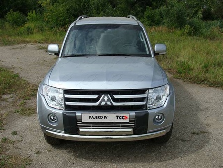 Защита передняя нижняя (двойная) 75/75 мм Mitsubishi Pajero (2009-2019)	  MITPAJ4-01