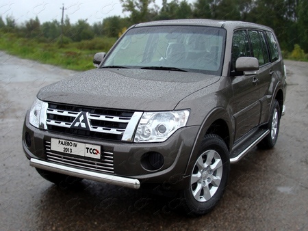 Защита передняя нижняя (овальная) 75х42 мм Mitsubishi Pajero (2013-2019)	  MITPAJ413-02