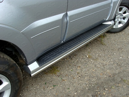 Защита порогов 42,4  мм Mitsubishi Pajero (2013-2014) MITPAJ413-03