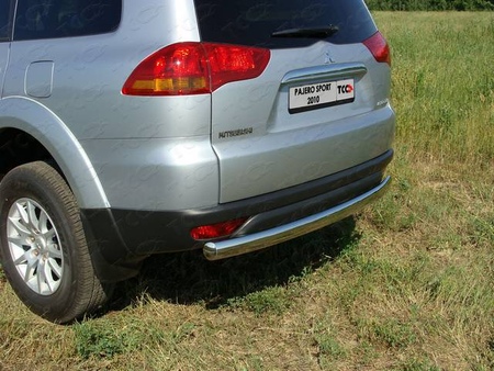 Защита заднего бампера (центральная) 75х42 мм Mitsubishi Pajero Sport (2008-2014) MITPASPOR10-03