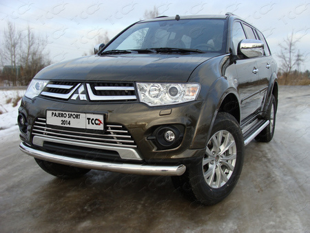 Защита передняя нижняя 76,1 мм Mitsubishi Pajero Sport (2014-2016)	  MITPASPOR14-02