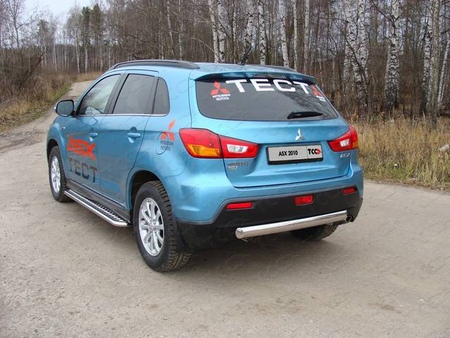 Защита заднего бампера (центральная) 75х42 мм Mitsubishi ASX (2012-2019)  MITSASX13-09