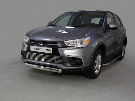 Защита передняя нижняя (овальная) 75х42 мм Mitsubishi ASX (2017-2019)	  MITSASX17-21