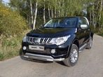 Защита передняя нижняя (овальная) 75х42 мм Mitsubishi L200 (2015-2019)