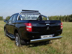 Защита заднего бампера центральная 120х60 мм Mitsubishi L200 (2015-2019)