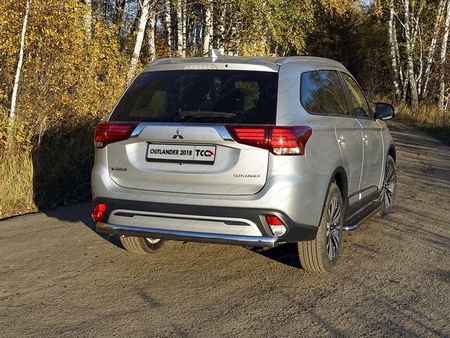 Защита заднего бампера овальная 75х42 мм Mitsubishi Outlander (2018-2023) MITOUT18-32