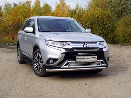 Защита передняя нижняя длинная 60,3 мм Mitsubishi Outlander (2018-2023) MITOUT18-37