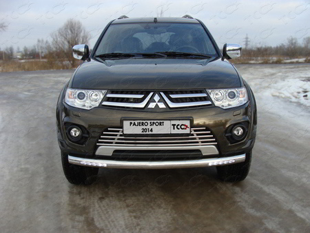 Защита передняя нижняя (с ходовыми огнями) 76,1 мм Mitsubishi Pajero Sport (2016-2021)	  MITPASPOR14-12