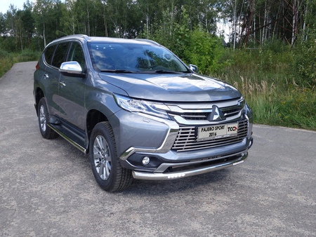 Защита передняя нижняя с ДХО 76,1 мм Mitsubishi Pajero Sport (2016-2021)	  MITPASPOR16-20