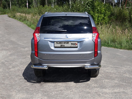 Защита заднего бампера уголки 76,1 мм Mitsubishi Pajero Sport (2016-2021) MITPASPOR16-22