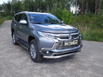 Защита передняя нижняя с ДХО 76,1 мм Mitsubishi Pajero Sport (2016-2021)	 