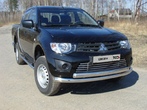 Защита передняя нижняя (двойная) 76/75 мм Mitsubishi L200 (2014-2015)	 