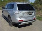 Защита заднего бампера (центральная) 60,3 мм Mitsubishi Outlander (2014-2015)