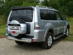 Защита заднего бампера (центральная) 75х42 мм Mitsubishi Pajero IV (2006-2011)