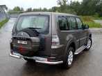 Защита заднего бампера (уголки) 76,1 мм Mitsubishi Pajero IV (2011-2014)