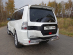 Защита заднего бампера (уголки) 76,1 мм Mitsubishi Pajero IV (2014-2024)