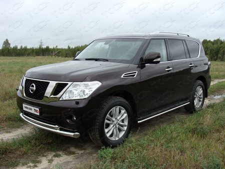 Защита передняя нижняя (двойная) 76,1/60,3 мм Nissan Patrol (2010-2019) NISPATR10-01