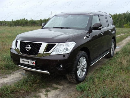 Защита передняя нижняя (овальная) 75х42 мм Nissan Patrol (2010-2019) NISPATR10-04