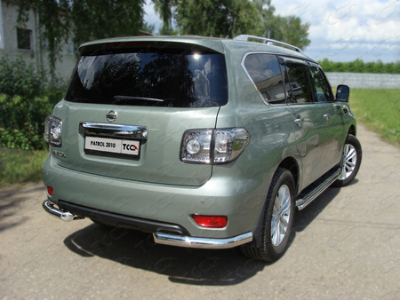 Защита заднего бампера (уголки) 76,1 мм Nissan Patrol (2010-2014) NISPATR10-11