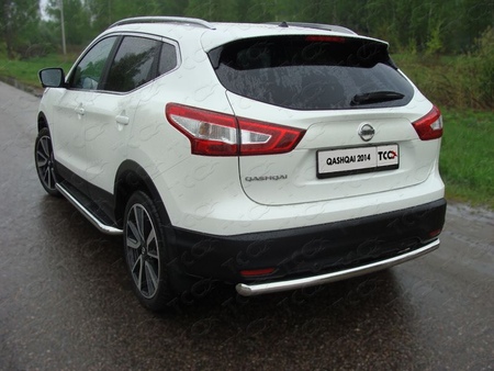 Защита заднего бампера (центральная) 60,3 мм Nissan Qashqai (2014-2019) NISQASH14-12