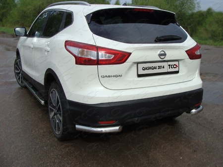 Защита заднего бампера (уголки) 60,3 мм Nissan Qashqai (2014-2019) NISQASH14-13