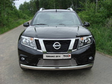 Защита передняя нижняя (овальная) 75х42 мм Nissan Terrano (2014-2023) NISTER14-01