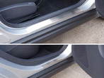 Накладки на пороги (лист шлифованный) Nissan Almera (2014-2020)