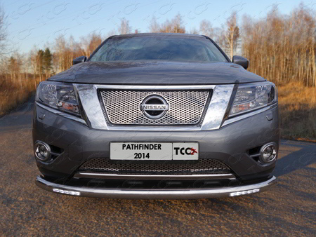 Защита передняя нижняя (с ходовыми огнями) 76,1 мм Nissan Pathfinder (2014-2017) NISPAT14-22