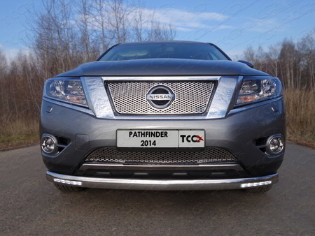 Защита передняя нижняя (овальная с ходовыми огнями) 75х42 мм Nissan Pathfinder (2014-2017) NISPAT14-23